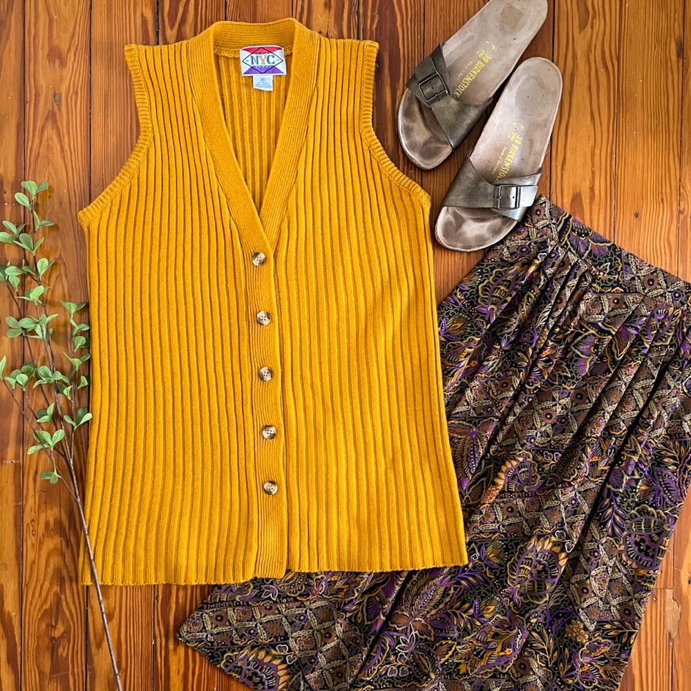 Vintage sleeveless knit sweater.